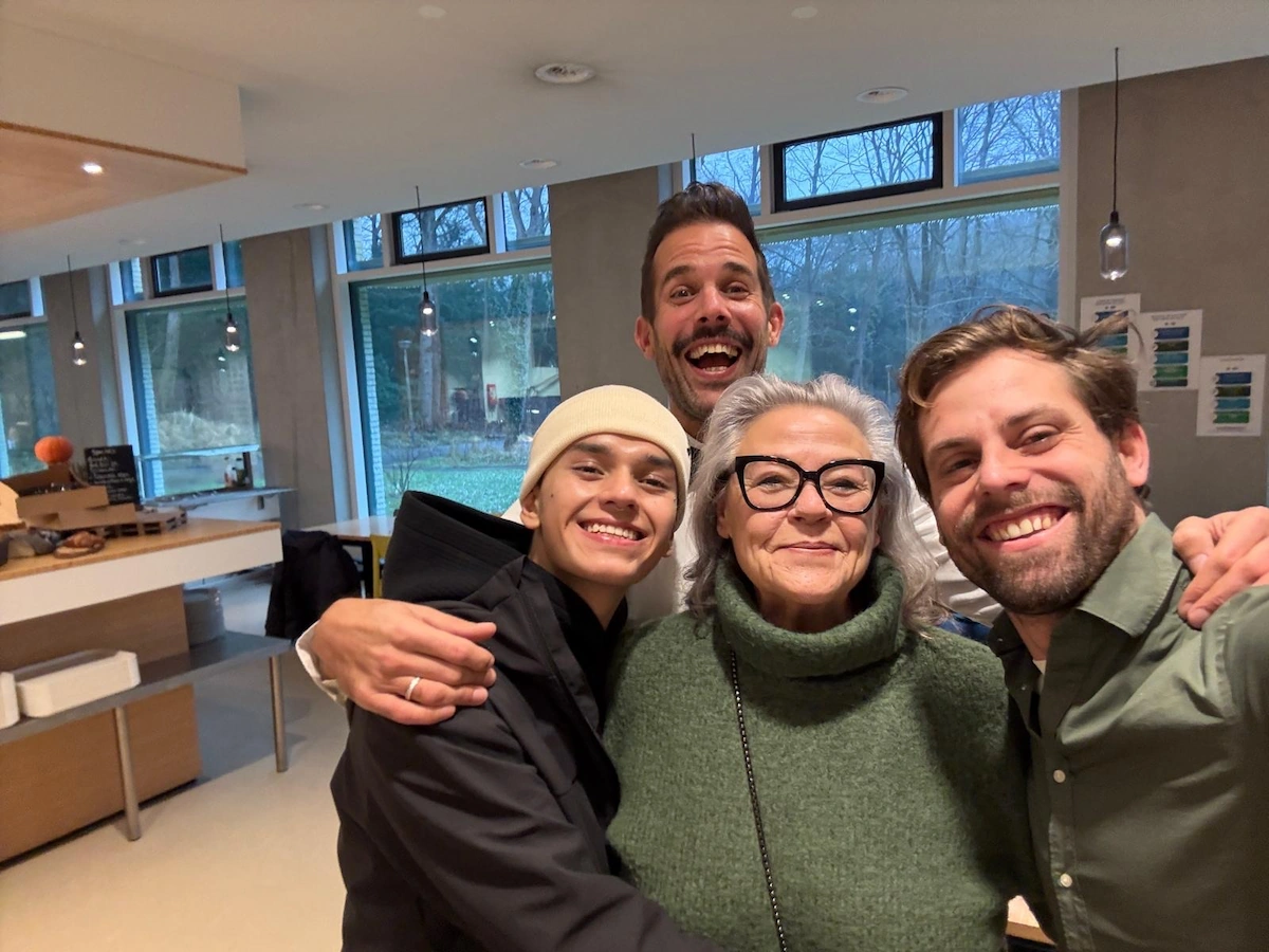 Sebas and Lars with their witnesses Anita and Thomas after registering their partnership in Bloemendaal.