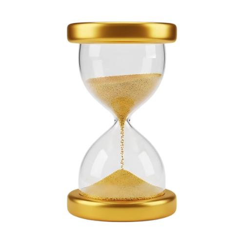 Hourglass symbol representing the feeling of waiting for the perfect moment and learning that the right time is now.